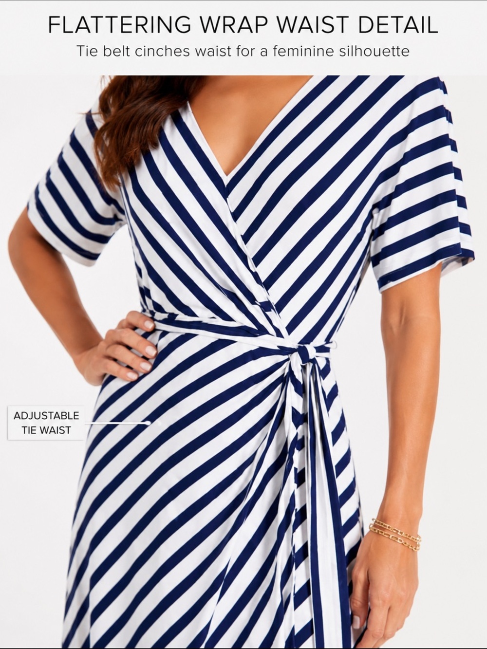 Ralph Lauren Coastal Chic Striped Wrap Wrap Dress Size M